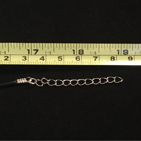 Solid Black Synthetic Crystal Point Stone Necklace - Picture 6 of 6